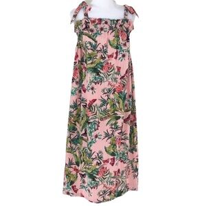 NEW H&M Size 0 Patterned Pink Floral Butterfly Sundress NWT